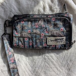 Sipsey Wilder Blue Floral Opossum Women's Wristlet